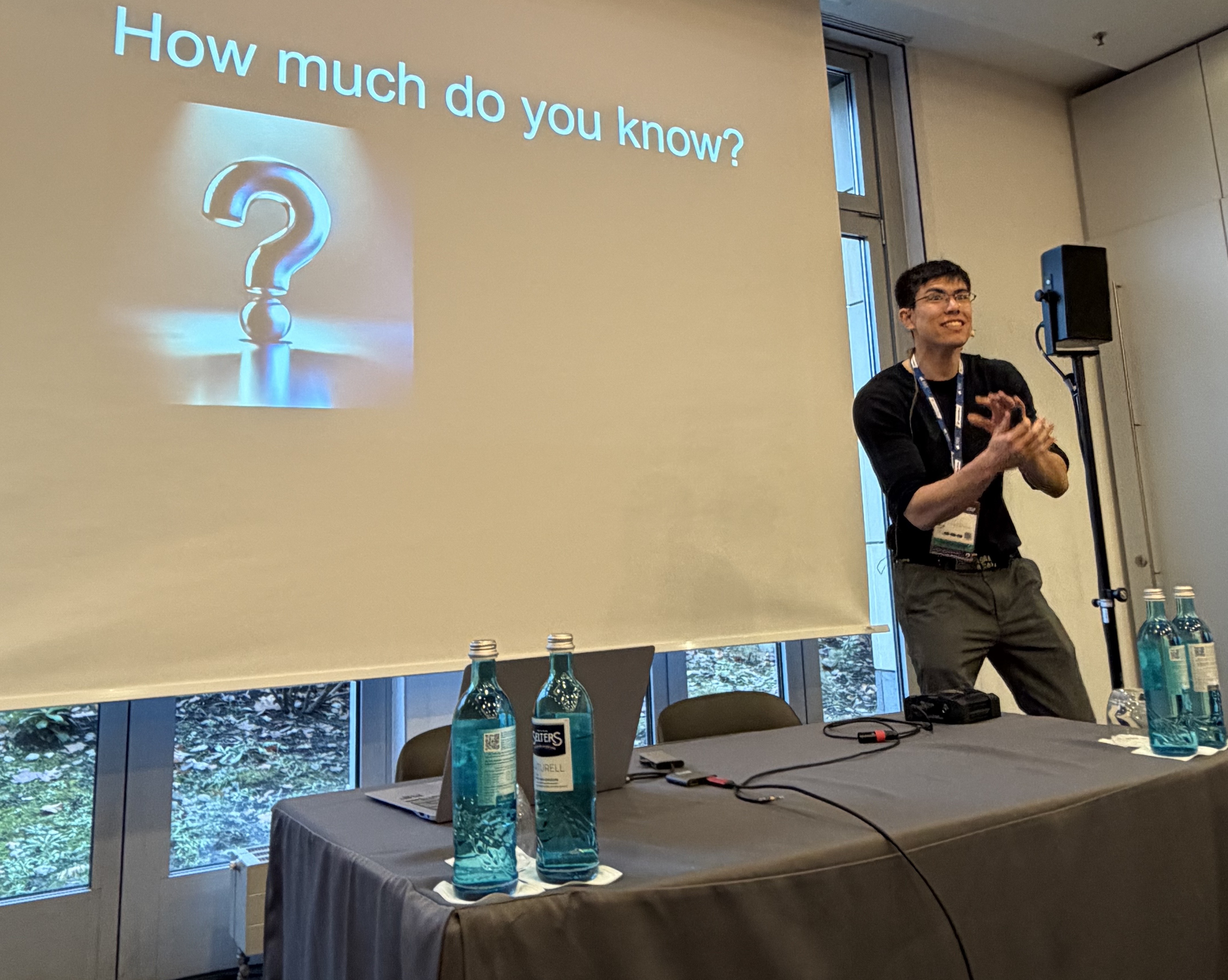 Speaking on stage at Agile Testing Days